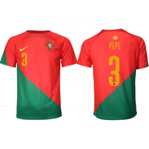 Lacne Muži Futbalové dres Portugalsko Pepe #3 MS 2022 Krátky Rukáv - Domáci